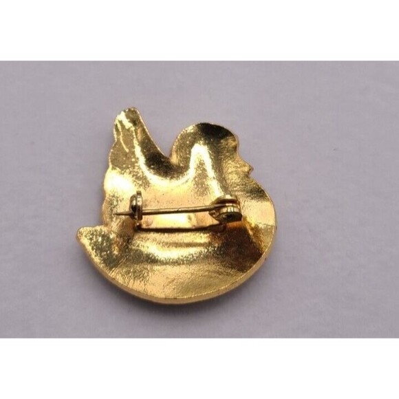 Art Nouveau Swan Lapel Pin Cloisonne Brooch - Picture 3 of 4